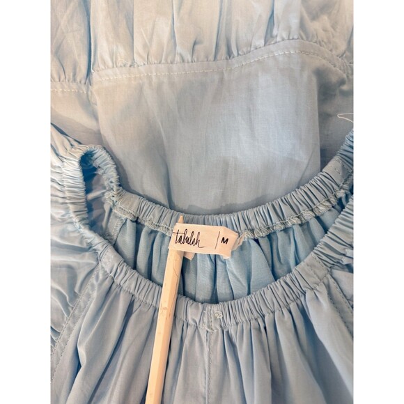 Talulah Womens Dress Blue Mini Flutter Sleeve Sundress Tiered A Line Medium - Picture 3 of 11